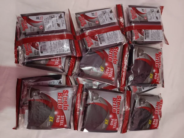 Steelo Brite Steel Pad काले वाला जूणा, एक दर्जन पीस की एक लड़ी